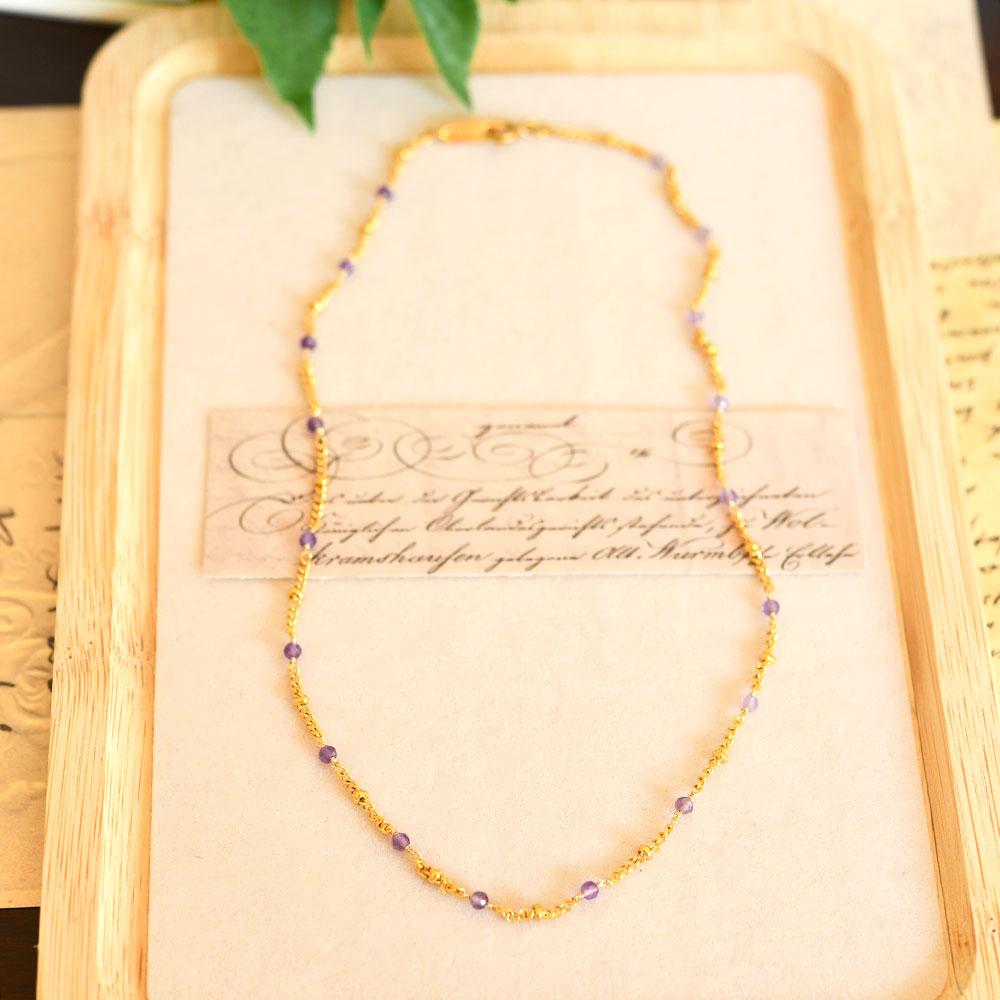 グラテーションプチアメジストのネックレス サージカルステンレス316 重ね付けにも！2月誕生石 | 6枚目