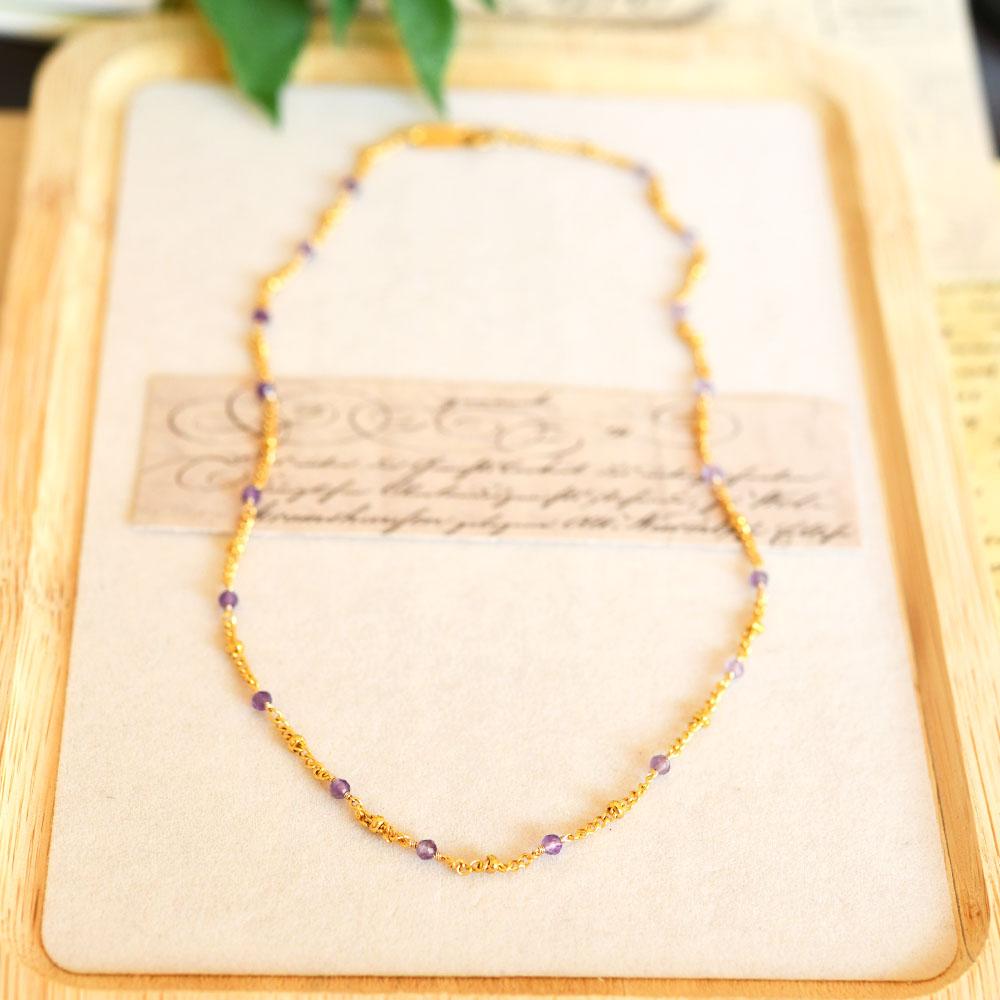 グラテーションプチアメジストのネックレス サージカルステンレス316 重ね付けにも！2月誕生石 | 11枚目